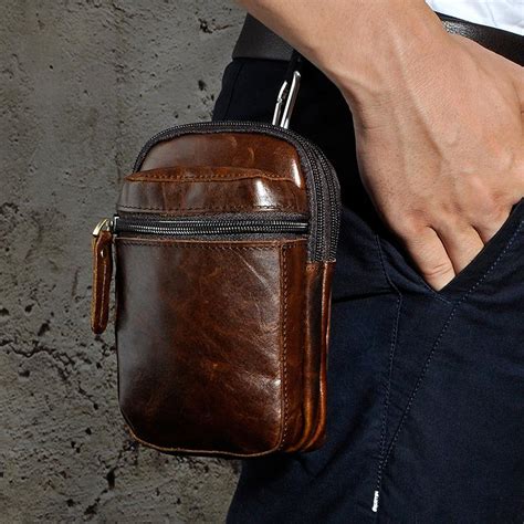 Leather Belt Pouch Mens Waist Bag Small Case For Men Imessengerbags