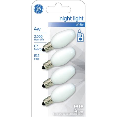 Ge 4 Watt C7 E12 Night Light White Bulb 4 Pk Light Bulbs Meijer