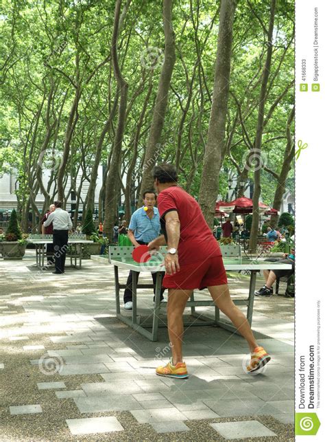 Ping Pong In Bryant Park Editorial Stock Photo Image