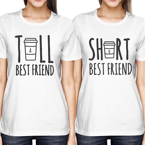 Cute Best Friend Tall And Short Matching Tshirt Bff Shirts For Coffee