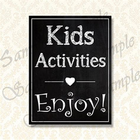Kids Activities Sign Chalkboard Wedding Kids Table Sign