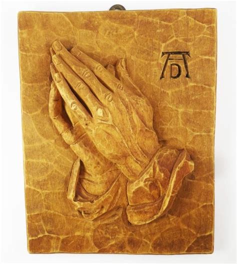 Vintage 20c German Wood Carving Albrecht Durer Black Forest Praying