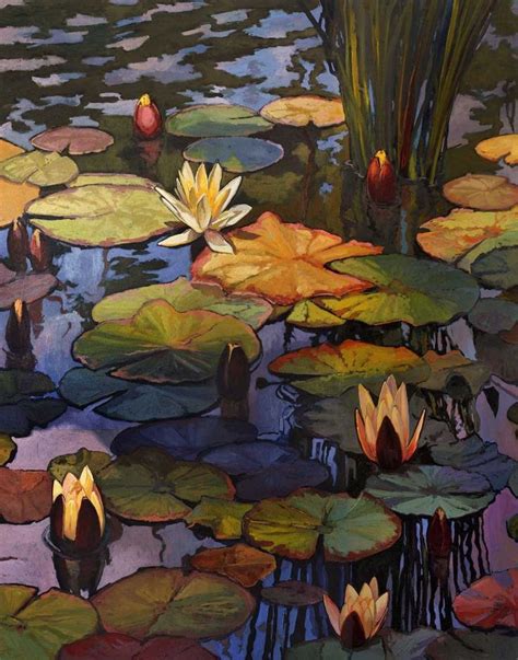 Lily Pond Shadows Giclee Fine Art Print Of Original Painting Etsy