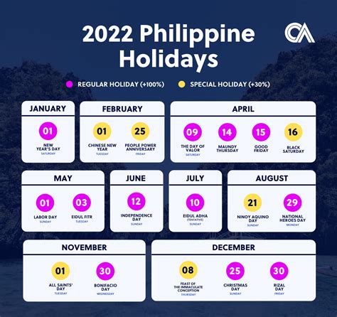 Philippine National Holidays 2023 Dates Pelajaran