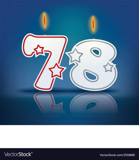 Birthday Candle Number 78 Royalty Free Vector Image