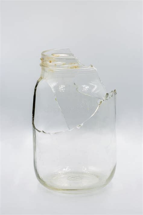 broken glass jar closeup on white stock image image of drink container 271619205