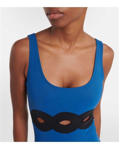 Karla Colletto Octavia Cutout Swimsuit In Blue Lyst