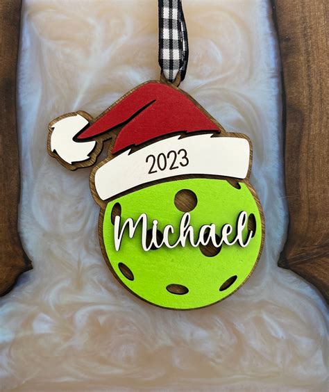 Personalized Pickleball Ornament Custom Pickleball Ornament Pickleball