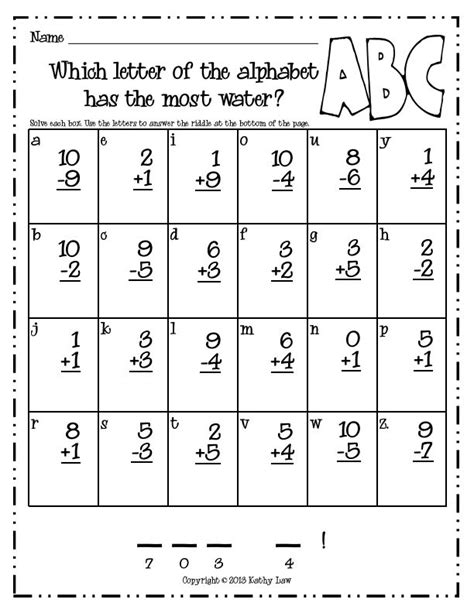 1st Grade Math Riddles