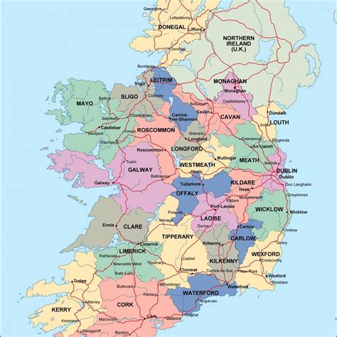 Ireland Vector Map Illustrator Vector Eps Maps Eps Illustrator Map