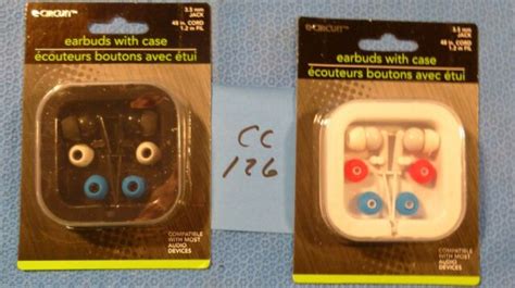 2x E Circuit White Black Earbuds With Case And Extra Buds X 48 X 35