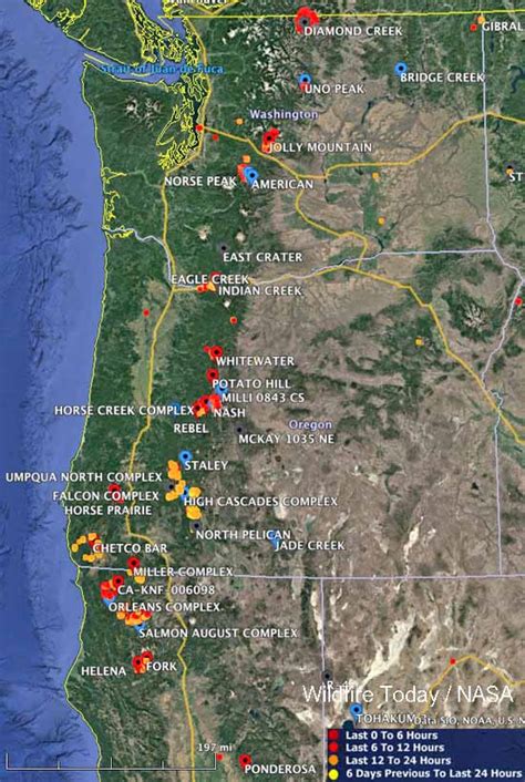 Oregon And California Fire Map United States Map