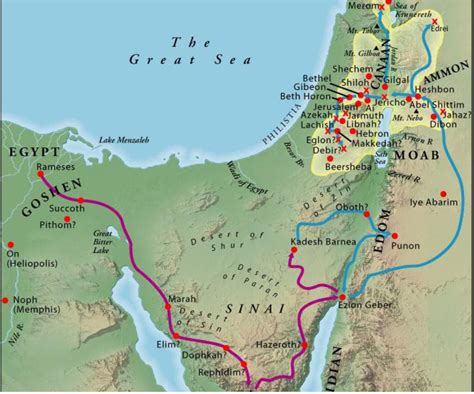 Mapa Del Exodo De Israel
