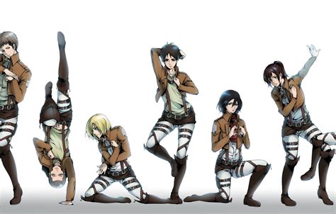 Wallpaper Girls Anime Art Guys Poses Mikasa Ackerman Eren Jaeger