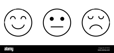 Smiley Triste Neutre Visage Feedback Satisfaction Emoji Illustration