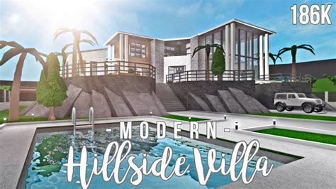 Bloxburg Modern Hillside Villa 186k Face Reveal Ew Youtube