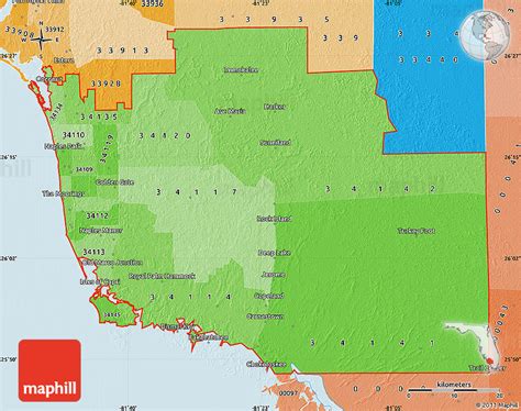 Political Shades Map Of Zip Codes Starting With 341