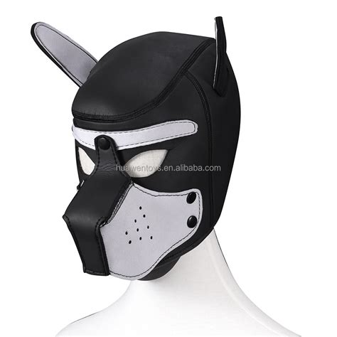 Hot Fashion Dog Mask Puppy Cosplay Full Head For Padded Latex Rubber