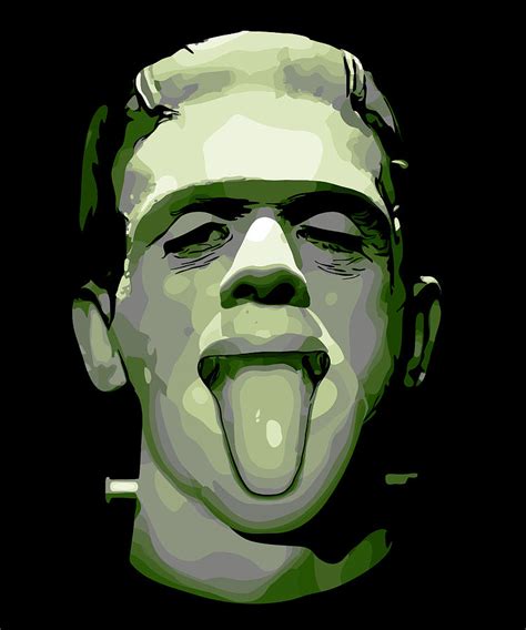 Vintage Frankenstein Halloween Tongue Out Digital Art By Sean Corcoran