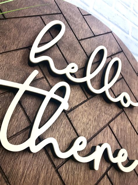 19.5 Herringbone Hello There Sign Hanging Wood Sign | Etsy