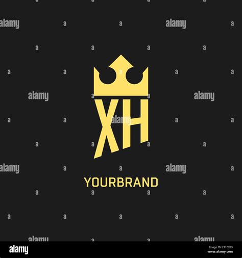 Monogram Xh Logo Shield Crown Shape Elegant And Luxury Initial Logo