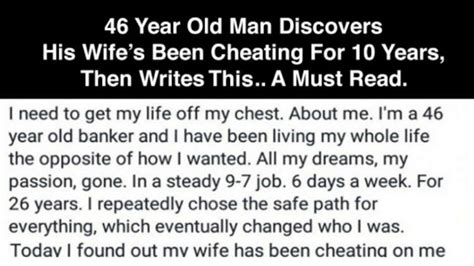 Facebook Post By A Man Who Has Just Found Out His Wifes Been Cheating