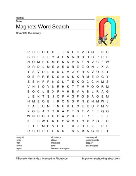 Please click the back arrow to return to the lessons page to select another lesson. Magnets Word Search Worksheet for 3rd - 5th Grade | Lesson ...