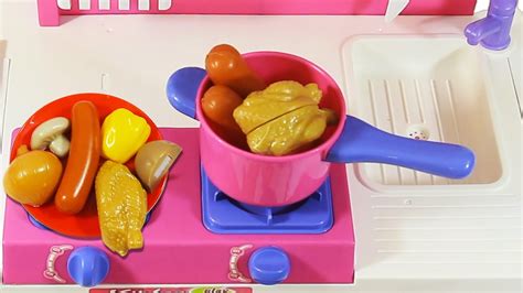 Cooking Velcro Food With Kitchen Playset For Kids Velcro Toys Cutting