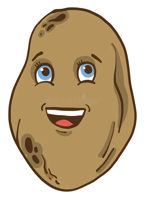 Cute Potato With Eyes Illustration Vector Stock Vector Illustration
