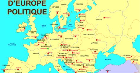 Carte Des Capital De L Europe