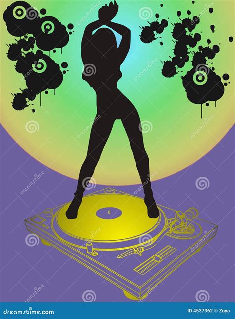 Dancing Girl Silhouettes Cartoon Vector 65297273