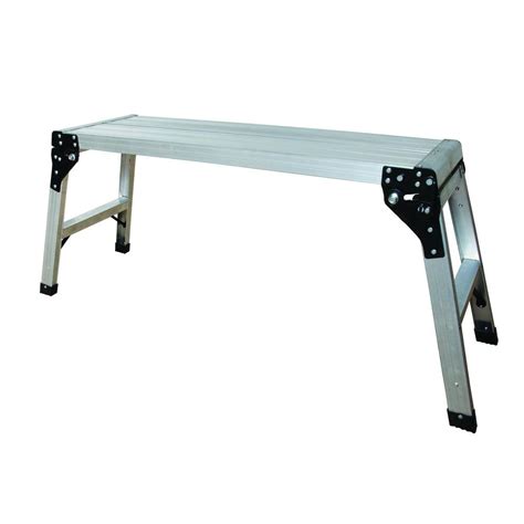 Metaltech 39 In Aluminum Portable Work Platform With 225 Lb Load