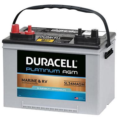 This battery is best for boaters who want cranking power plus the needed power for electronic accessories. Duracell® AGM Deep Cycle Marine and RV Battery - Group ...