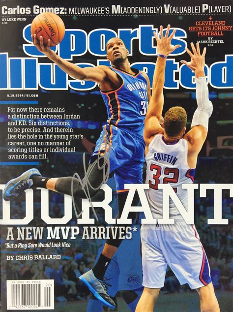 Lot Detail Kevin Durant In Person Signed May Sports Illustrated