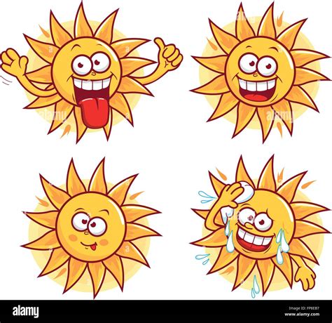 Cartoon Sun Vector Set Stock Vector Image And Art Alamy