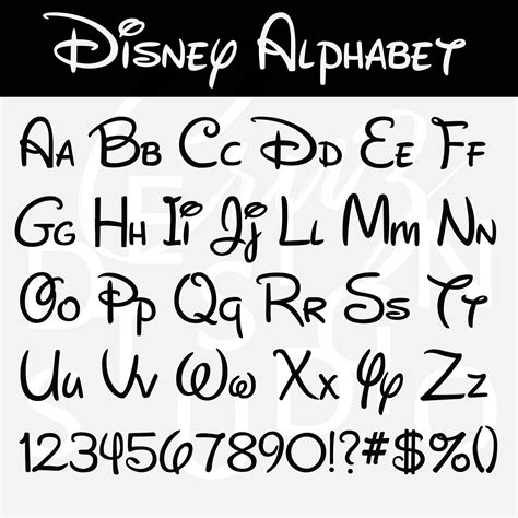 Disney Alphabet Disney Svg Eps Png Dxf Disney Font Silhouette