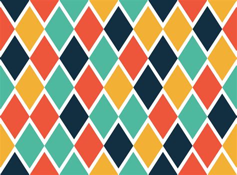 Seamless Pattern Of Colorful Geometric Shapes Vector Illustration