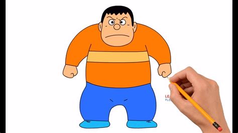 How To Draw Takeshi Gian From Doraemon Step By Step Easy Youtube