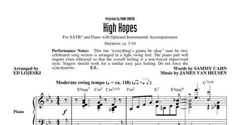 High Hopes Arr Ed Lojeski Satb Choir Print Sheet Music Now