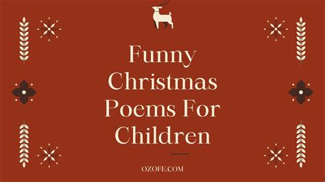 10 Beautiful And Funny Christmas Poems For Children Youtube