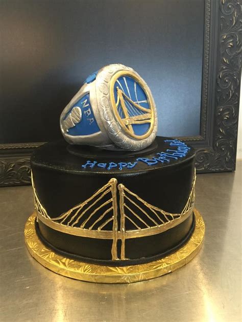 The warriors swept the washington bullets to win the series. Golden State Warriors ring birthday cake | Gala Bakery ...