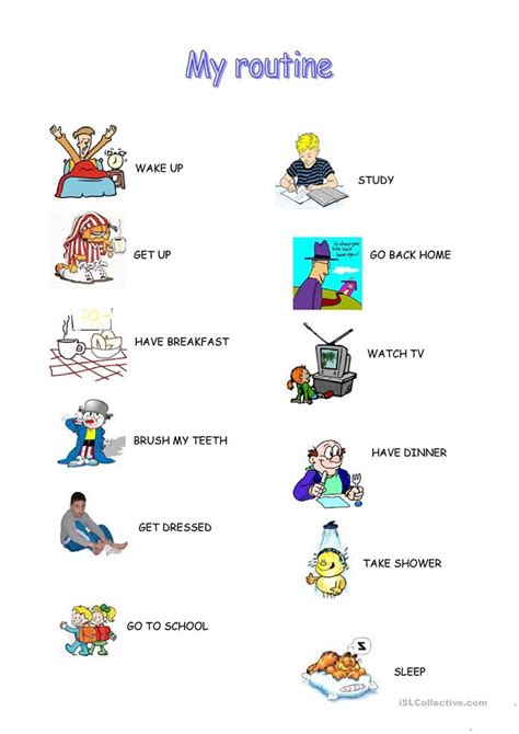 Routine For Kids Worksheet Free Esl Printable Worksheets Made By
