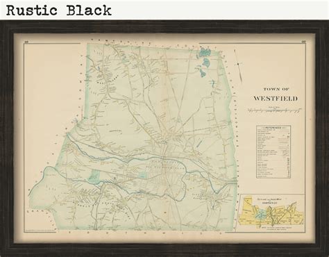 WESTFIELD Massachusetts Map Replica Or Genuine ORIGINAL