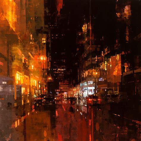 Jeremy Mann Sf Night In Red Cityscape Art City Painting Landscape