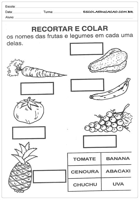 Atividades Recortar E Colar Educa