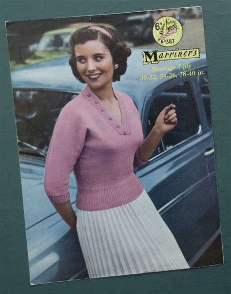 Vintage 1950s Knitting Pattern Womens Sweater Jumper Etsy
