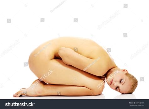 Nude Depressed Woman Curled On Floor Stockfoto 508975771 Shutterstock