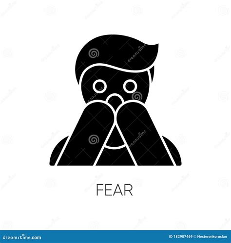 Fear Black Glyph Icon Stock Vector Illustration Of Negative 182987469