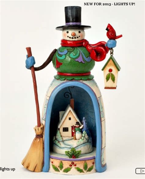 Snowman With Lighted Winter Scene By Jim Shore Heartwood Creek From Enesco