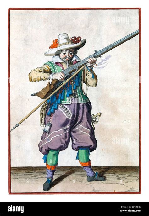 A Soldier Full Length Holding A Musket A Certain Type Of Firearm By His Mouth With Both
